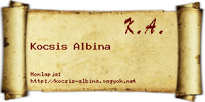 Kocsis Albina névjegykártya